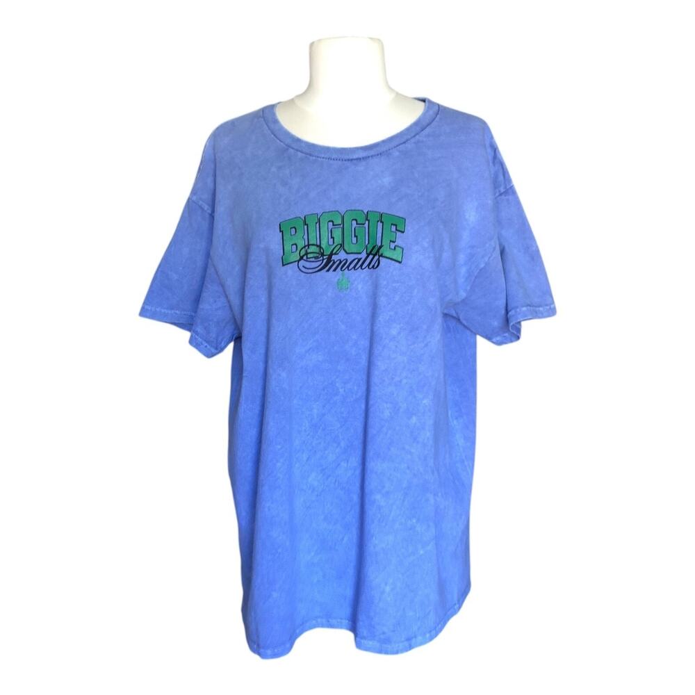 Notorious BIG Biggie Smalls Graphic T Shirt Blue Wash Hip Hop Rap Tee Large